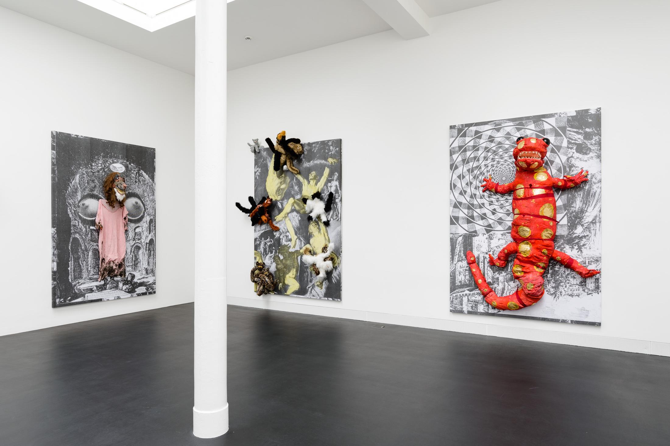 Exhibition View Monster Chetwynd Soloshow «Either This Coat’s Inhabited or I’m Inhibited» at Galerie Gregor Staiger / Courtesy: the artist and Galerie Gregor Staiger