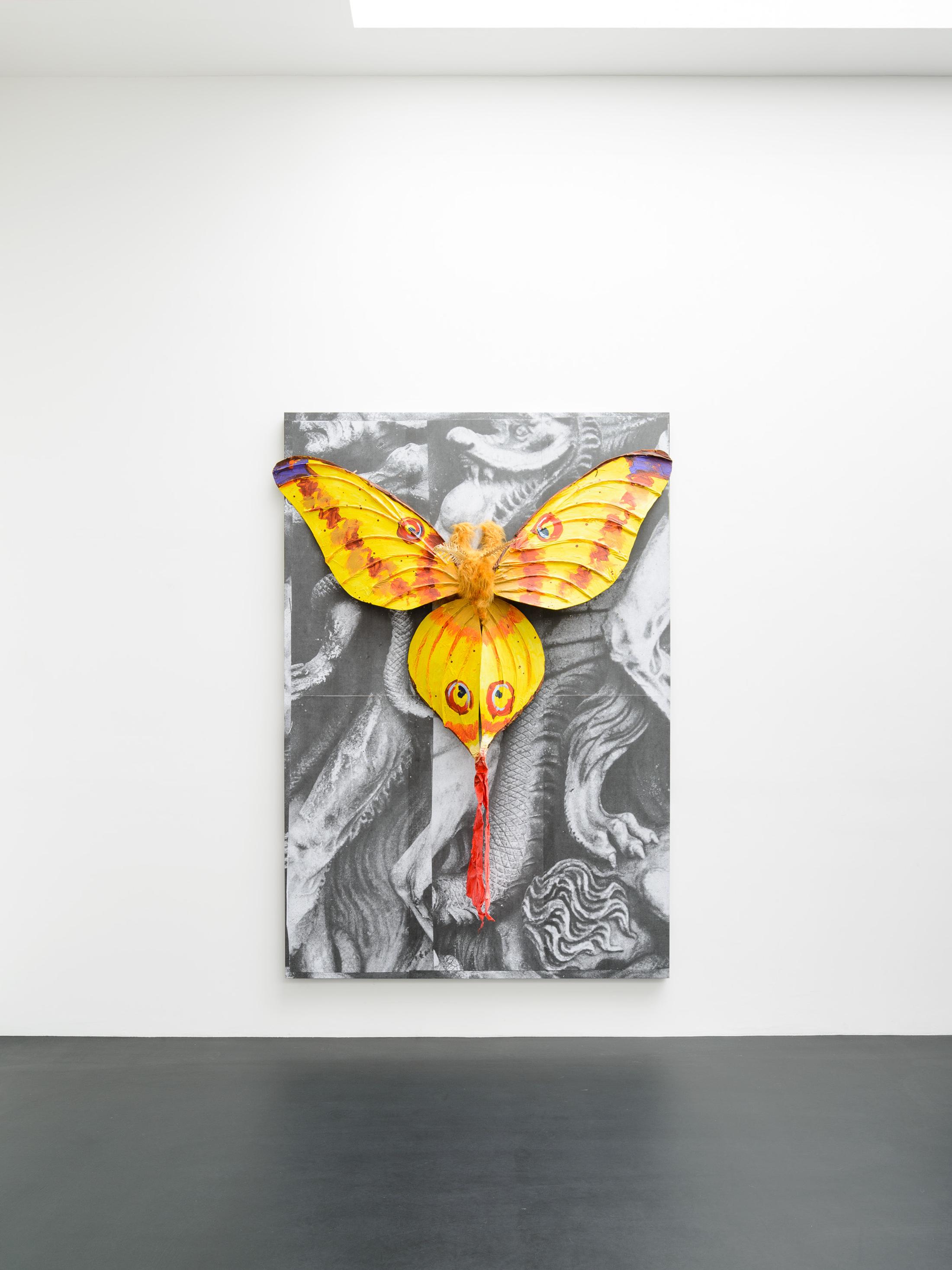 Exhibition View Monster Chetwynd Soloshow «Either This Coat’s Inhabited or I’m Inhibited; Comet Moth, 2019» at Galerie Gregor Staiger / Courtesy: the artist and Galerie Gregor Staiger