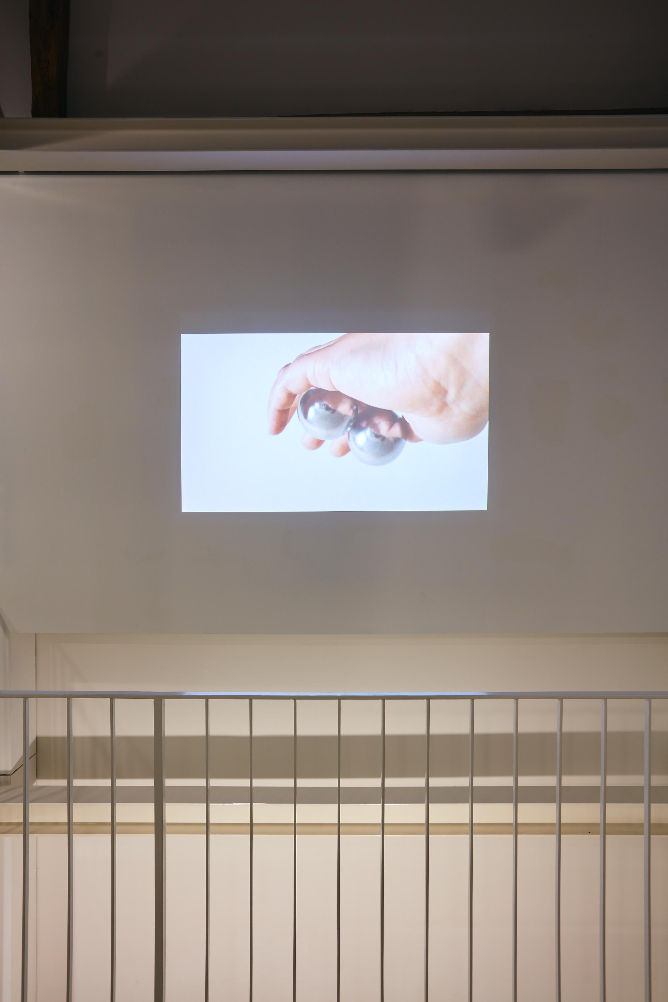 Exhibition View Groupshow «Motor; view on Karin Borer, Practice, video loop, 2020» at Kunstraum Riehen, Riehen, Basel, 2020 / Photo: Moritz Schermbach / Courtesy: the artist