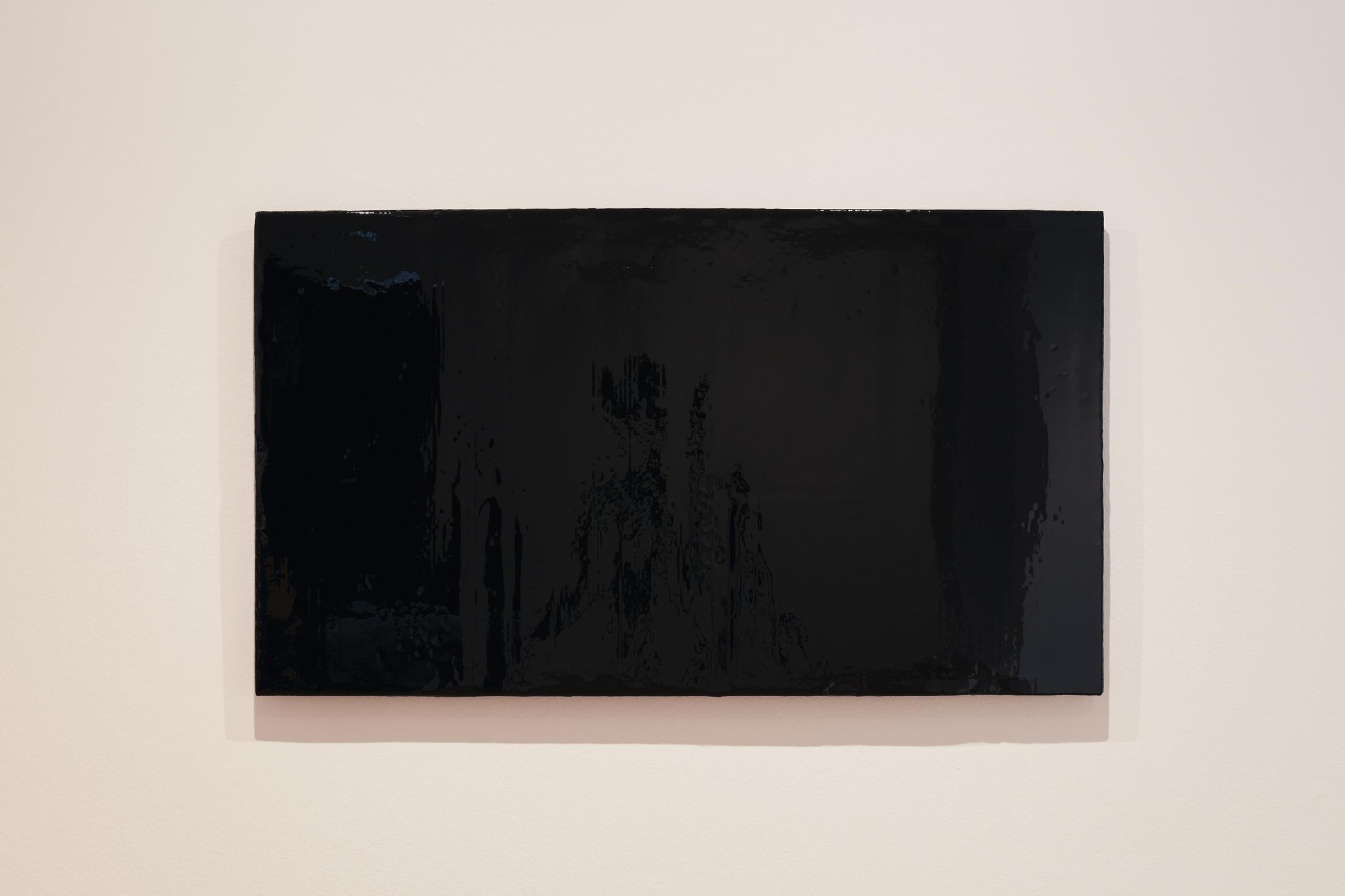 Exhibition View Groupshow «Motor; view on Nico Müller, PM55H-C1, Cardboard, acrylic paint, spraypaint, epoxy, 123x70x3cm, 2020» at Kunstraum Riehen, Riehen, Basel, 2020 / Photo: Moritz Schermbach / Courtesy: the artist