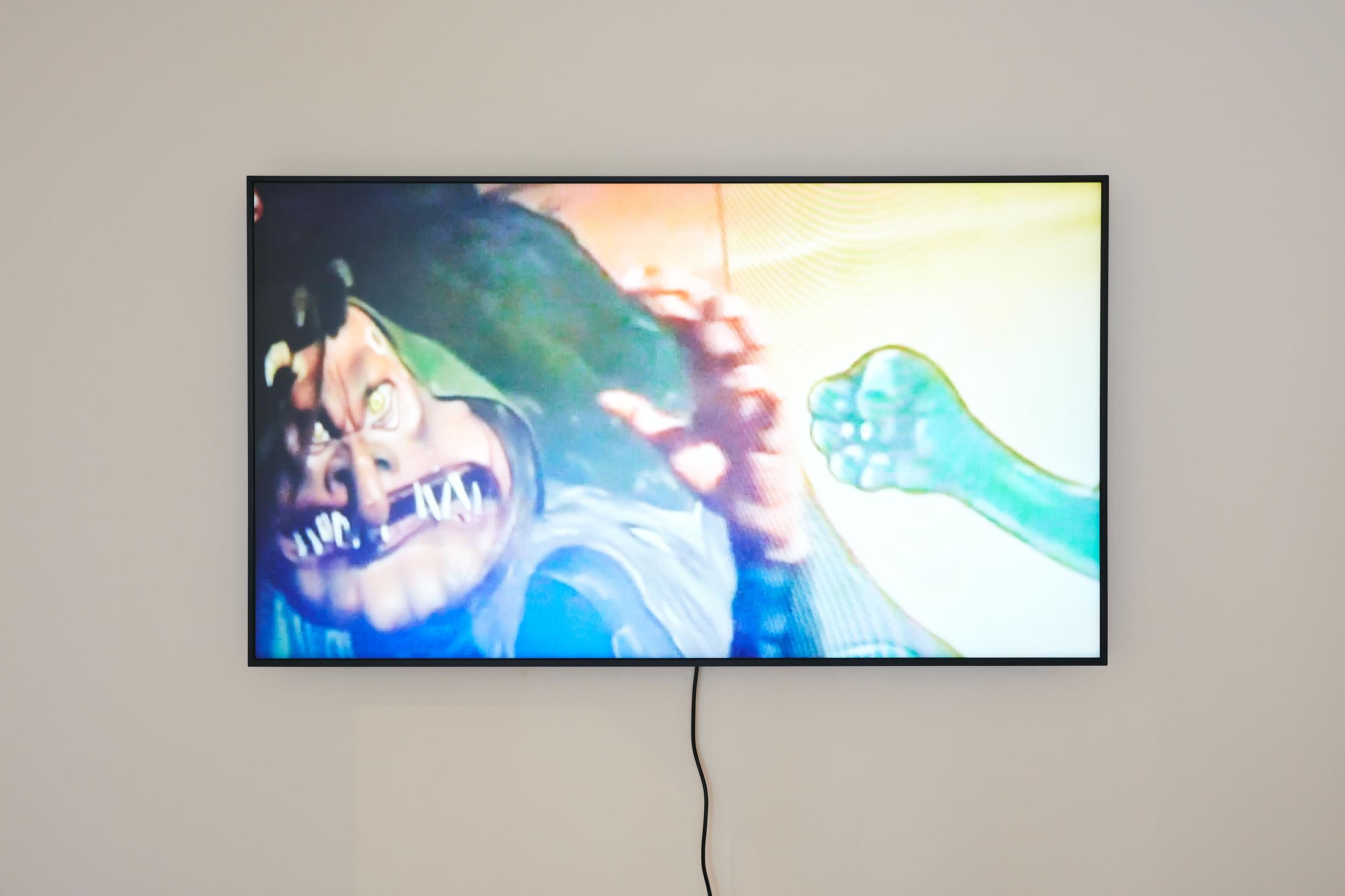 Exhibition View Groupshow «Motor; view on Daniel Kurth, Life is Life, videoloop, 2020» at Kunstraum Riehen, Riehen, Basel, 2020 / Photo: Moritz Schermbach / Courtesy: the artist