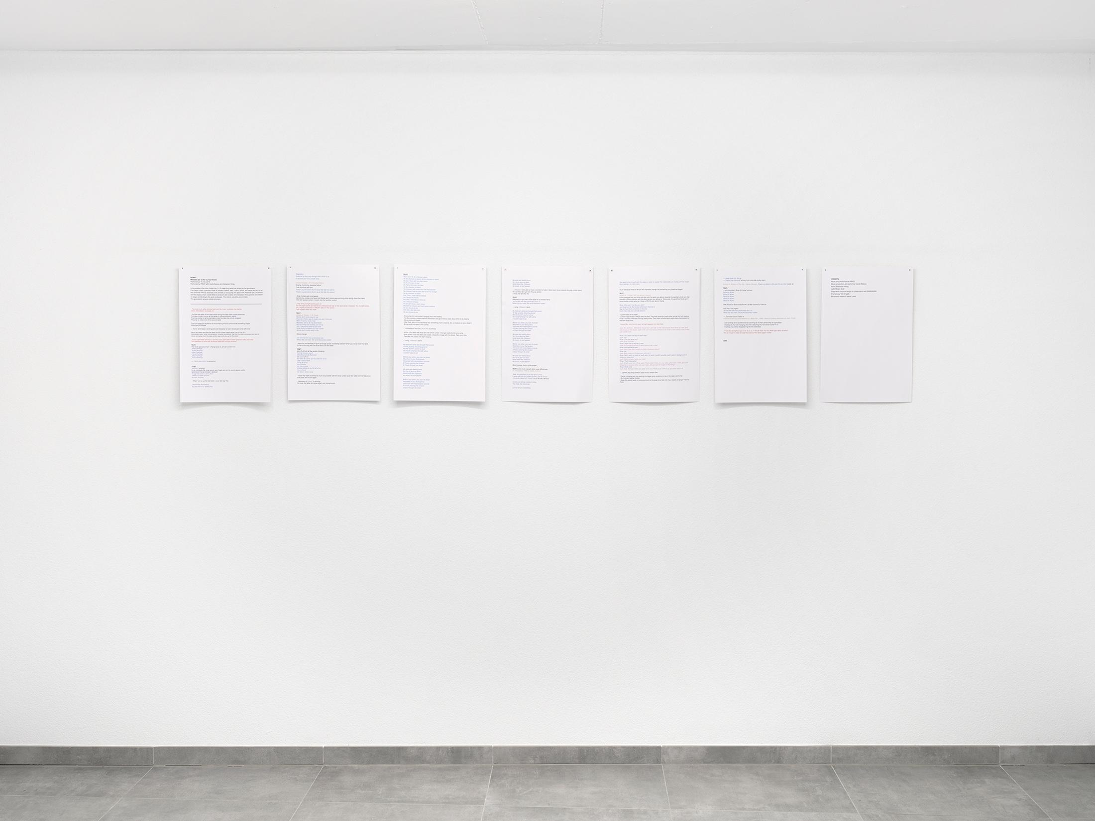 Exhibition View Group Show «Movie Buff; view on PRICE, Melodies are so far my best friend (Script), 2021» at All Stars, Lausanne, 2021 / Photo: Julien Gremaud / Courtesy: the artist and All Stars