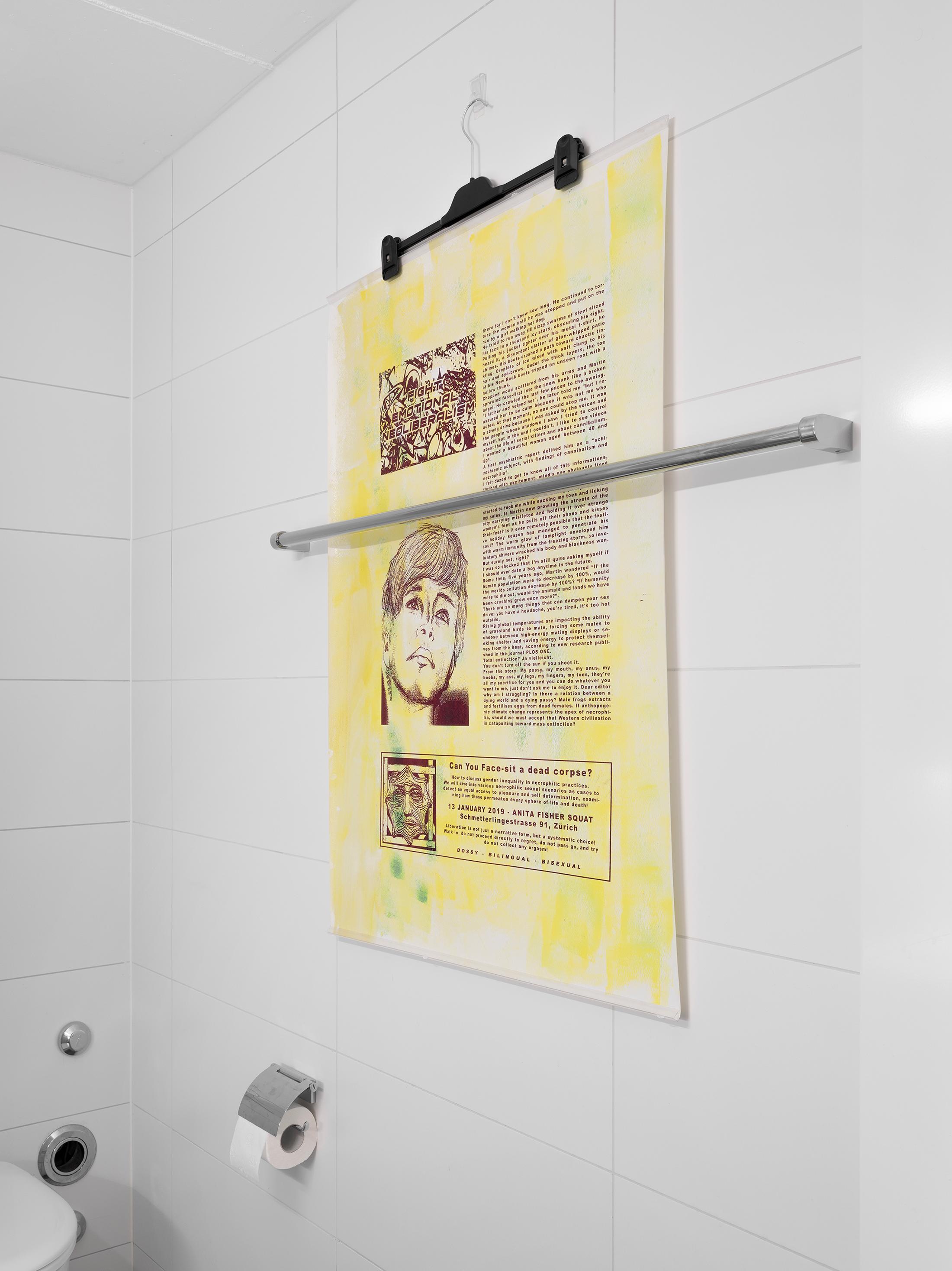 Exhibition View Group Show «Movie Buff; view on Caterina De Nicola, F.F.N.W.T. (Female Fronted Nuclear Winter Tomorrow), 2021» at All Stars, Lausanne, 2021 / Photo: Julien Gremaud / Courtesy: the artist and All Stars