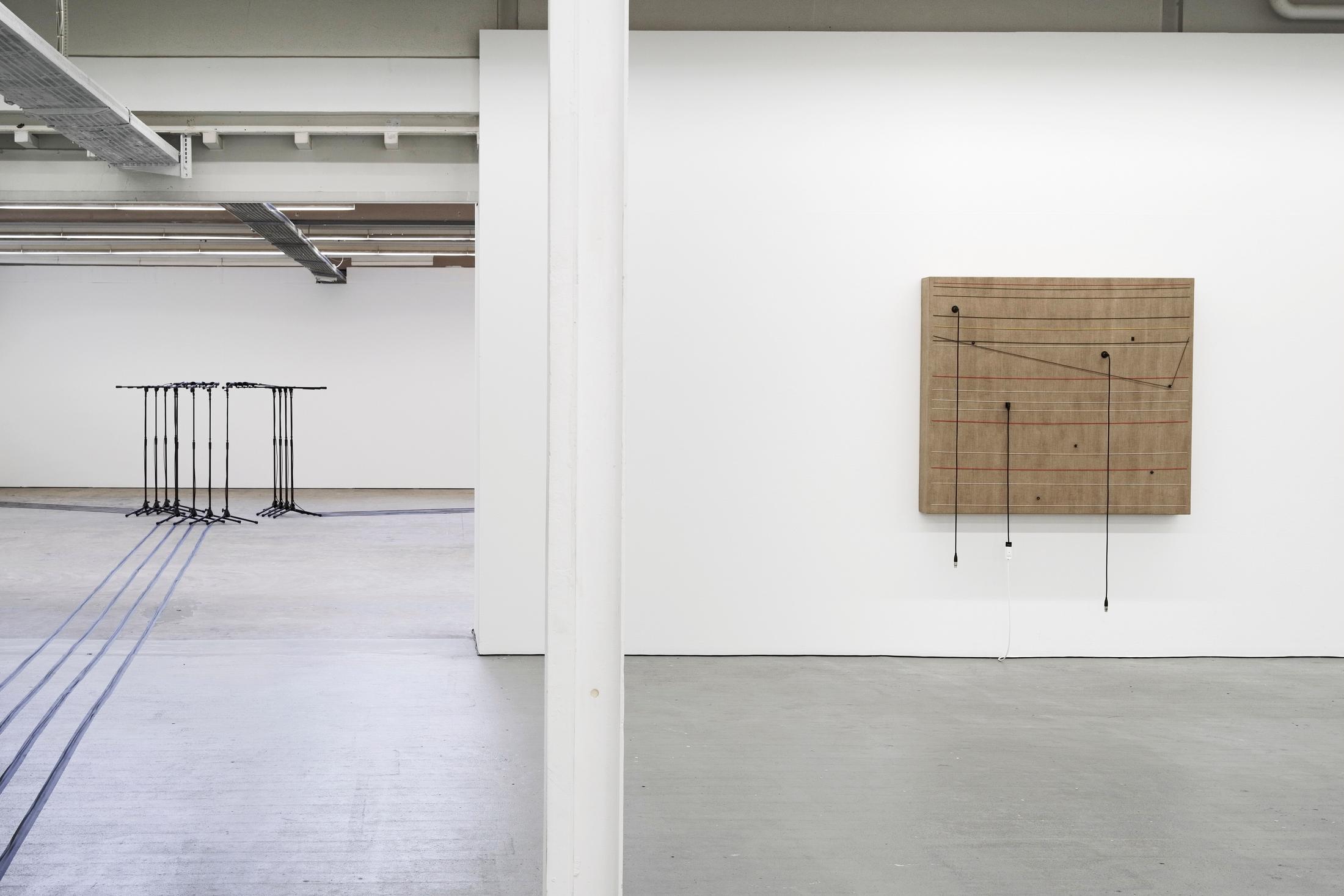 Exhibition View Naama Tsabar «Transitions #4 – view on Barricade #2 / Transition, 2016» at Kunsthaus Baselland 2018, / Photo: Serge Hasenböhler