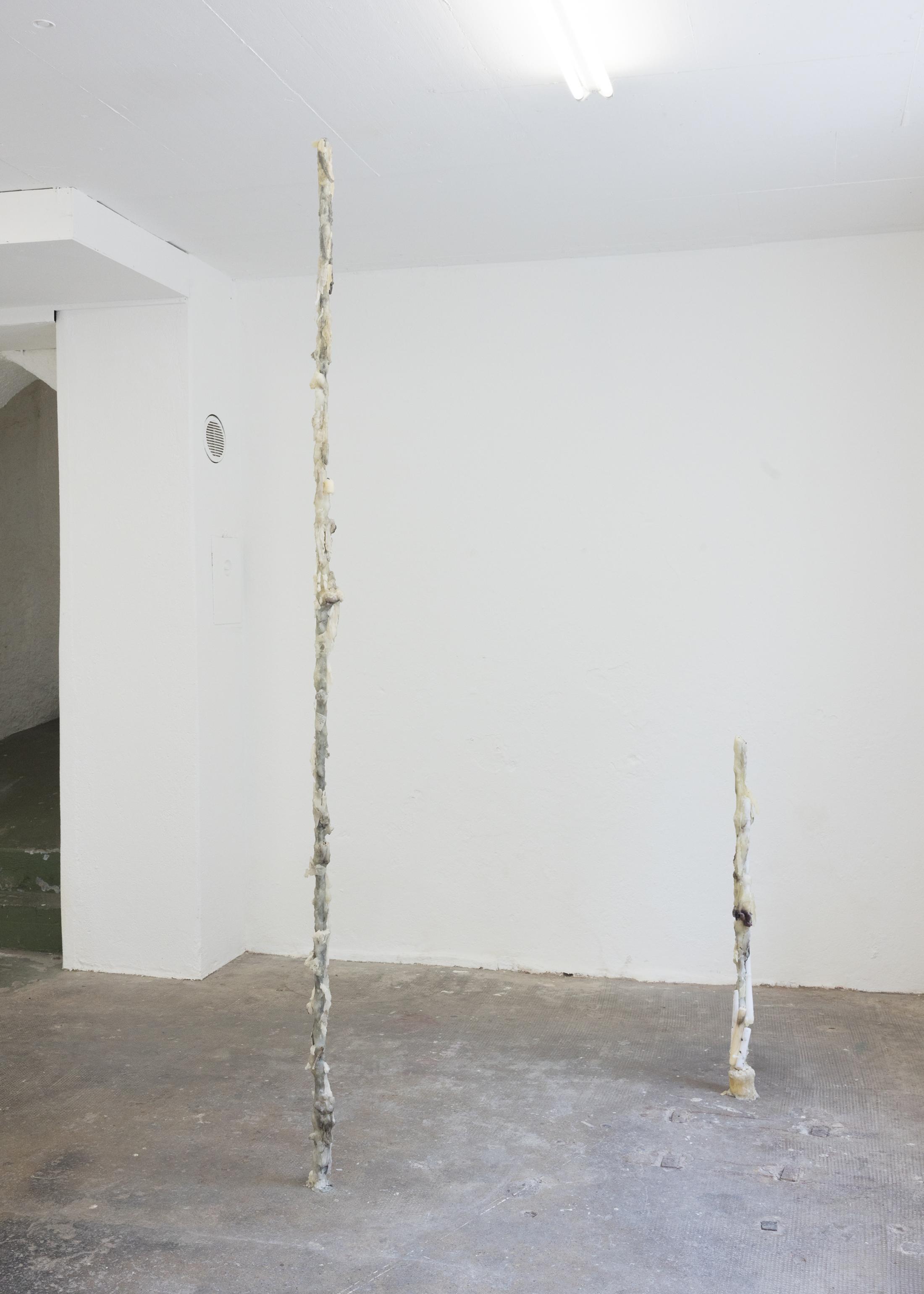 Exhibition View Duo Show Nina Rieben & Leanne Picthall «monday's ghost ; view on Nina Rieben, Intention ghosts (retitled), 2021-25 (Serie)» at WallStreet, Fribourg, 2025 / Photo: Julie Folly / Courtesy: the artists and WallStreet