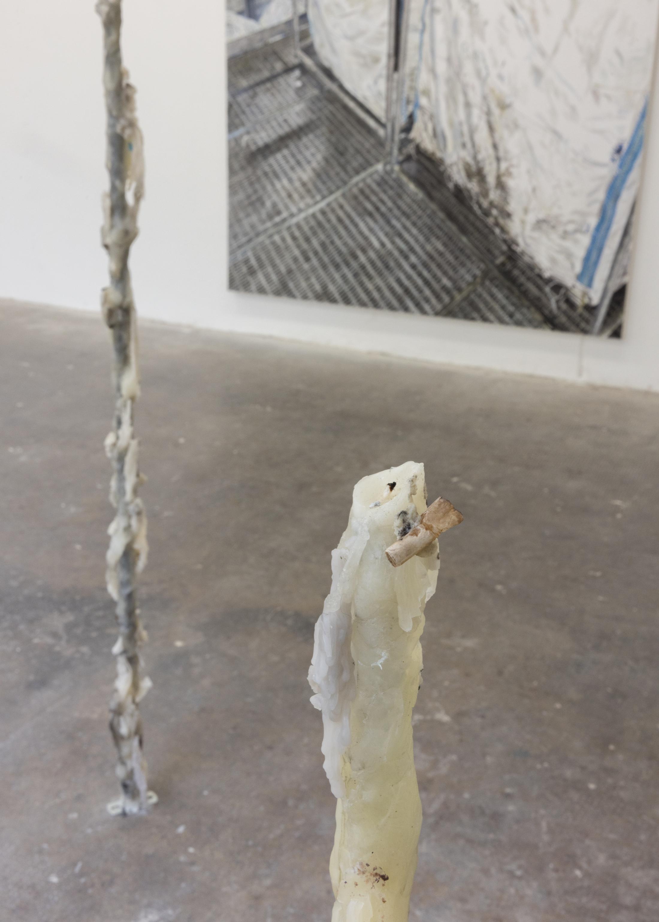 Exhibition View Duo Show Nina Rieben & Leanne Picthall «monday's ghost» at WallStreet, Fribourg, 2025 / Photo: Julie Folly / Courtesy: the artists and WallStreet