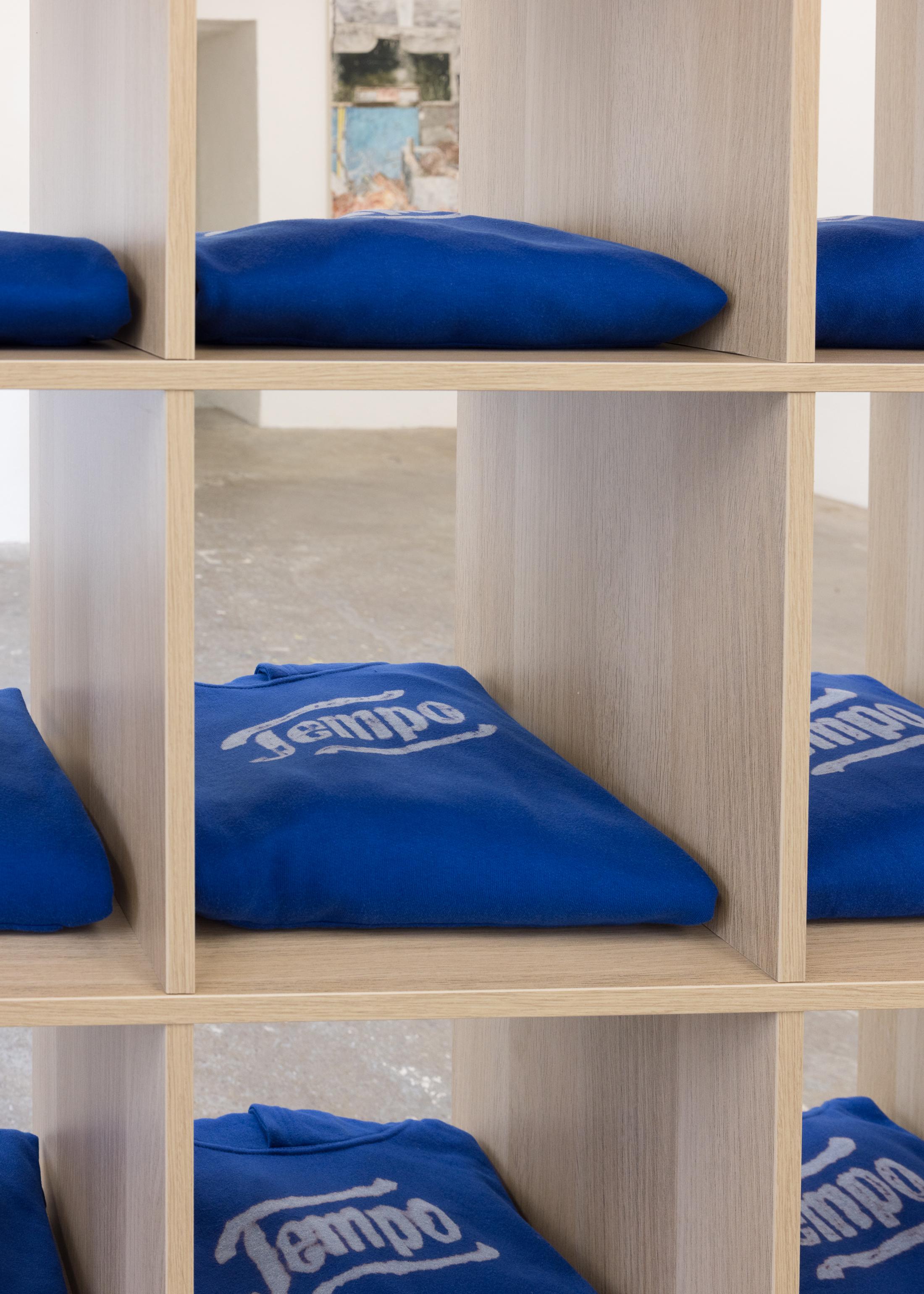 Exhibition View Duo Show Nina Rieben & Leanne Picthall «monday's ghost ; view on Nina Rieben, Saturday, I fall apart, Sunday, Monday break my heart, Tuesday doesn't start, Wednesday – wait, Thursday's late, Friday never hesitate (detail), 2025» at WallStreet, Fribourg, 2025 / Photo: Julie Folly / Courtesy: the artists and WallStreet