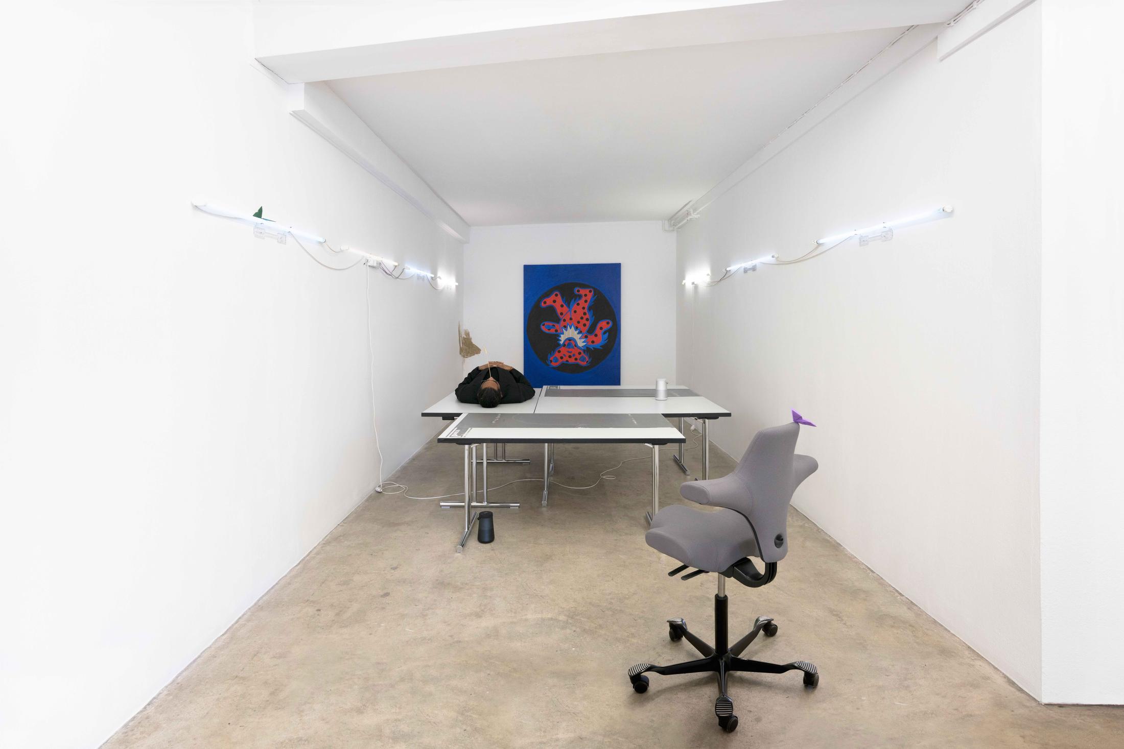 Exhibition View Groupshow «No Joke» at Milieu, Bern, 2020 / Photo: Claude Barrault / Courtesy: the artists and Milieu