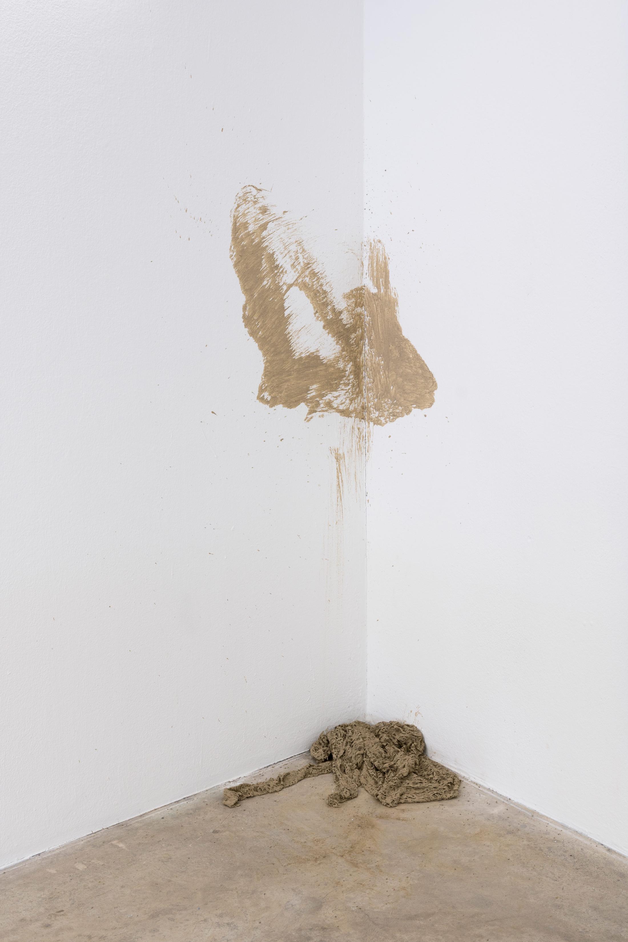 Exhibition View Groupshow «No Joke; view on Anna-Sophie Berger, mud coat (1), 2016» at Milieu, Bern, 2020 / Photo: Claude Barrault / Courtesy: the artists and Milieu