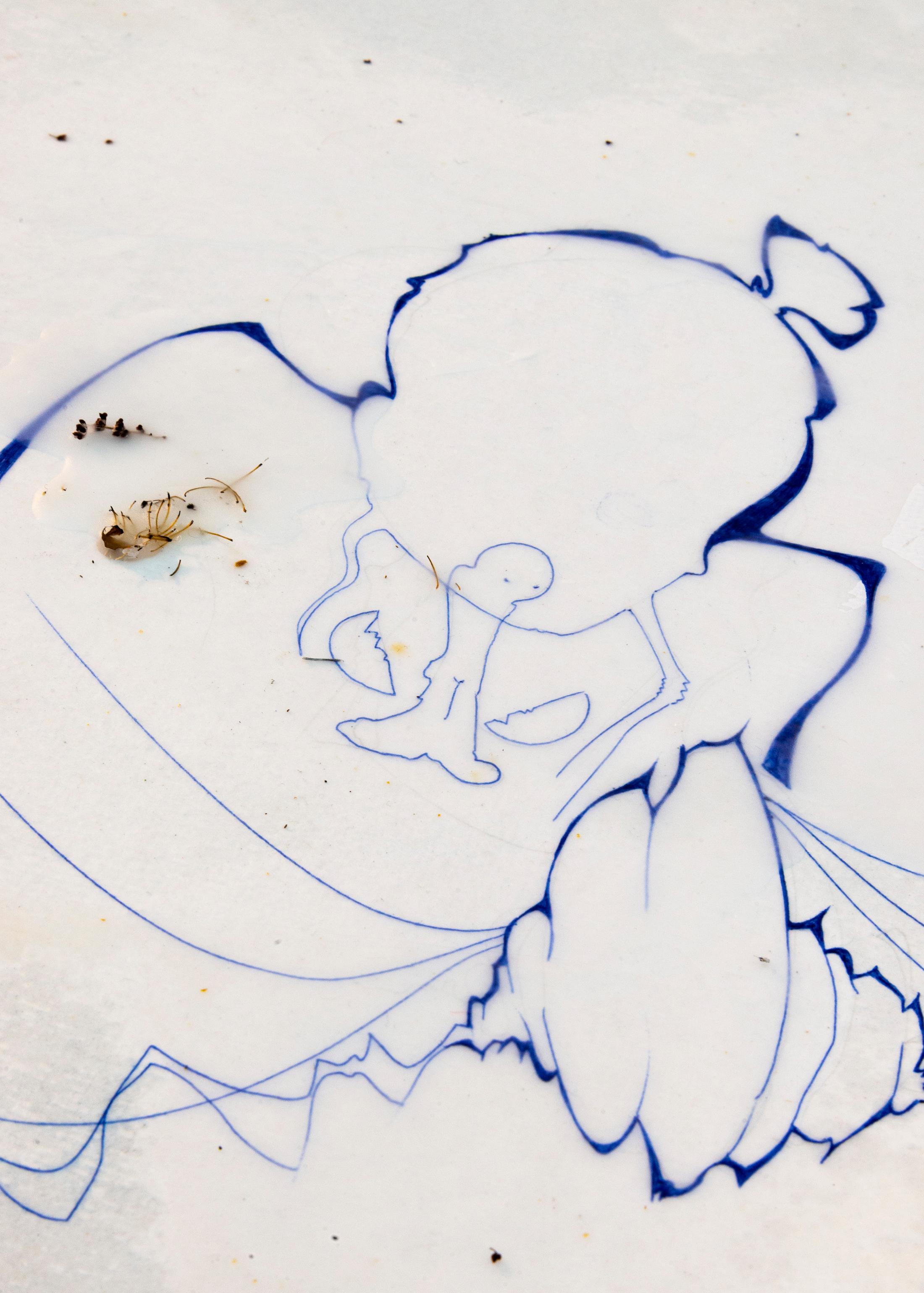 Exhibition View Noémie Degen and Simon Jaton Soloshow «Nodding Out To Rising Mist; in collaboration with Johanna Odersky and Emanuele Marcuccio» at Tunnel Tunnel, Lausanne, 2019 / Courtesy: the artists