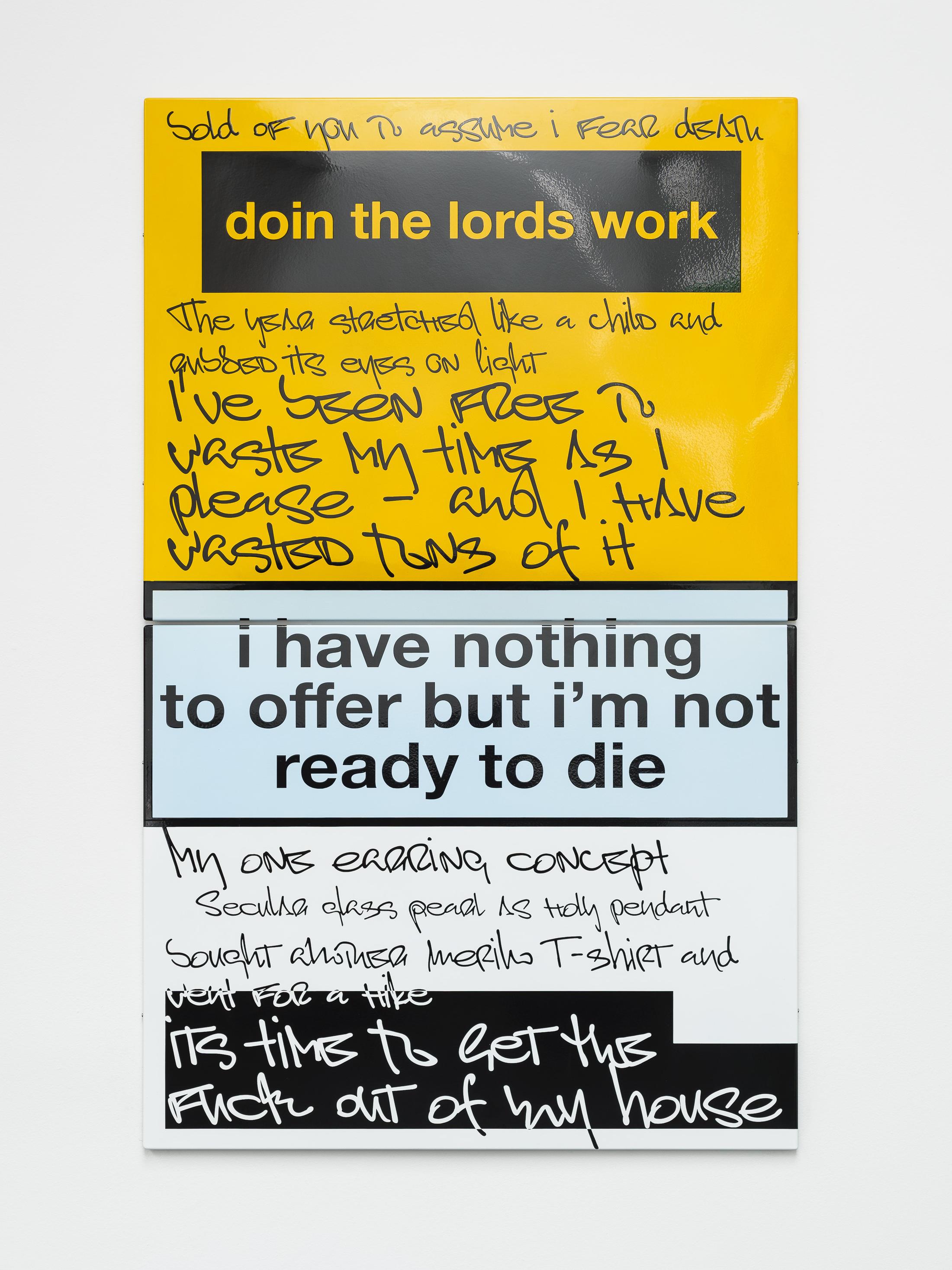 Exhibition View Nora Turato Soloshow «warp and woof; view on i’ve been free to waste my time as i please and i have wasted tons of it, 2019» at Galerie Gregor Staiger, Zurich, 2019 / Photo: Galerie Gregor Staiger / Courtesy: Courtesy: the artist, Galerie Gregor Staiger, Zurich & LambdaLambdaLambda, Prishtina