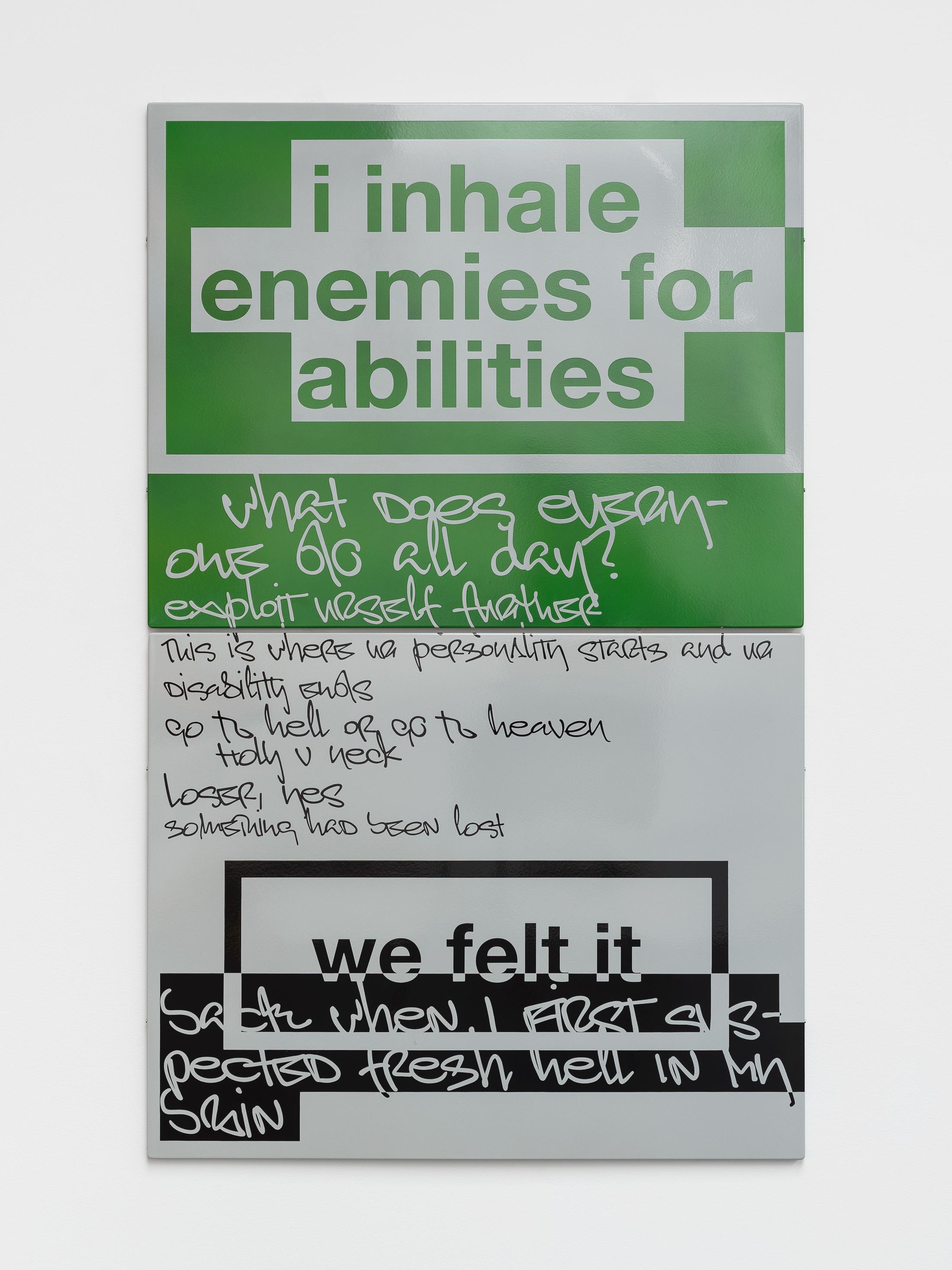 Exhibition View Nora Turato Soloshow «warp and woof; view on what does everyone do all day?, 2019» at Galerie Gregor Staiger, Zurich, 2019 / Photo: Galerie Gregor Staiger / Courtesy: Courtesy: the artist, Galerie Gregor Staiger, Zurich & LambdaLambdaLambda, Prishtina