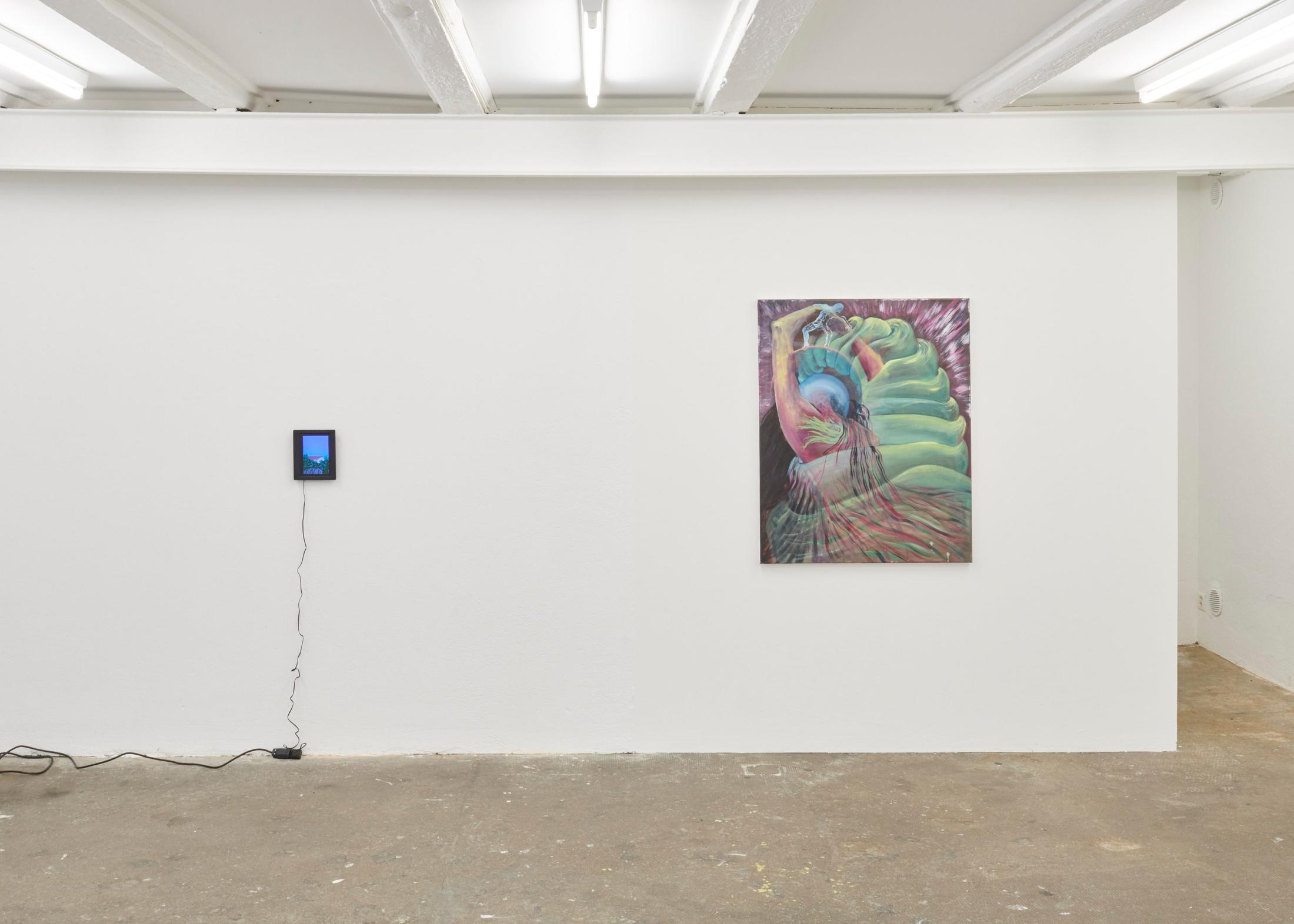 Exhibition View Groupshow «Observer of the Techniques; view on Louise Sartor and Sparkly» at WallRiss, Fribourg, 2019 / Courtesy: the artists and WallRiss