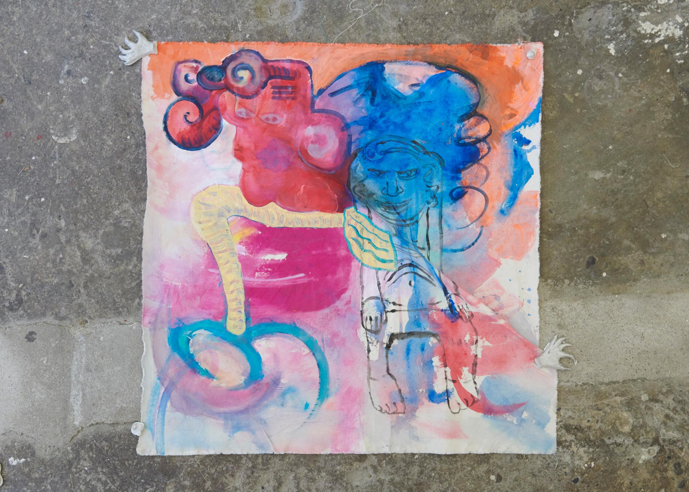 Exhibition View Groupshow «Observer of the Techniques; view on Basile Dinbergs & Jessy Razafimandimby, Park Ave, 2019» at WallRiss, Fribourg, 2019 / Courtesy: the artists and WallRiss