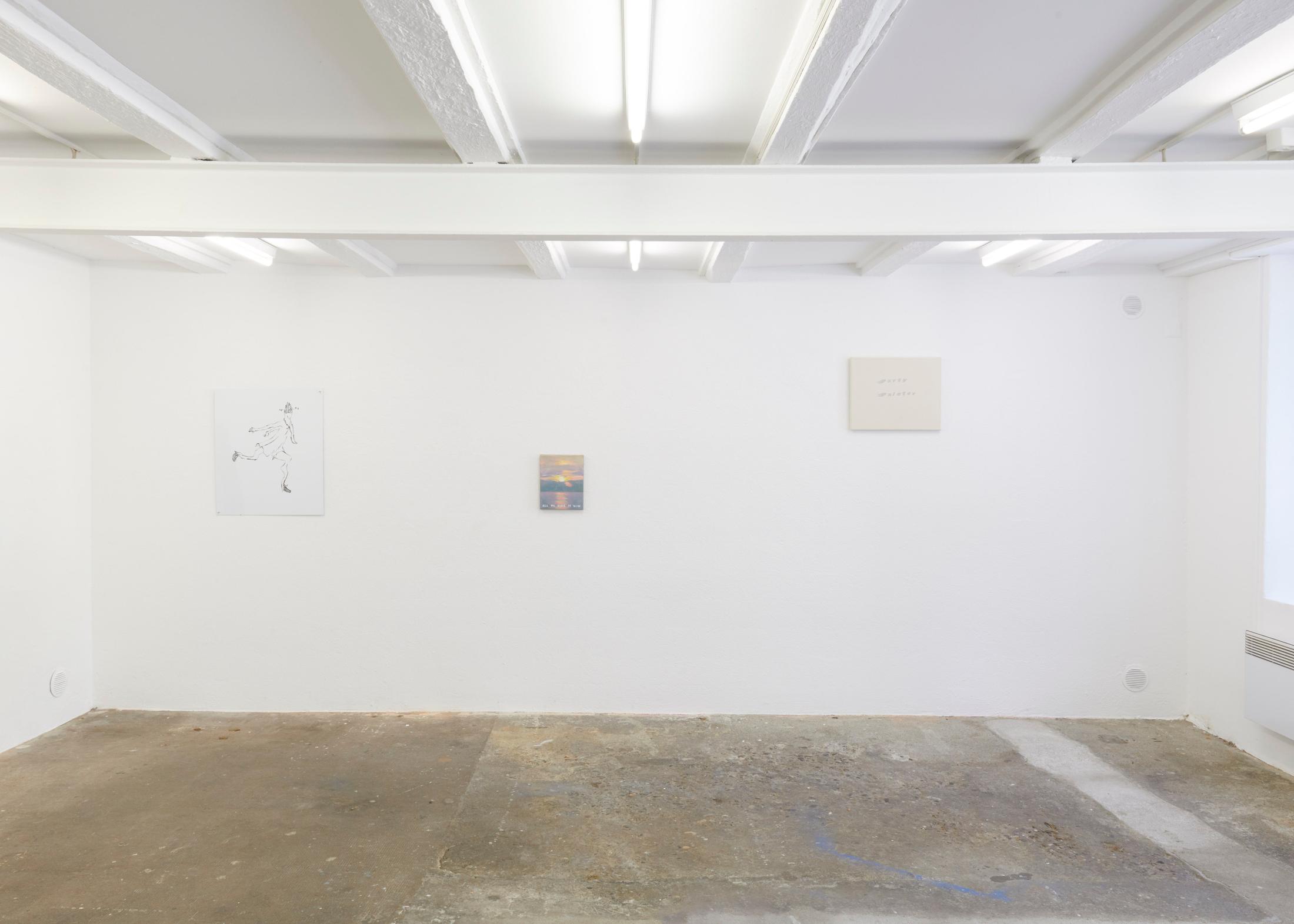 Exhibition View Groupshow «Observer of the Techniques; view on Gil Pellaton, Elise Corpataux and Baker Wardlaw» at WallRiss, Fribourg, 2019 / Courtesy: the artists and WallRiss