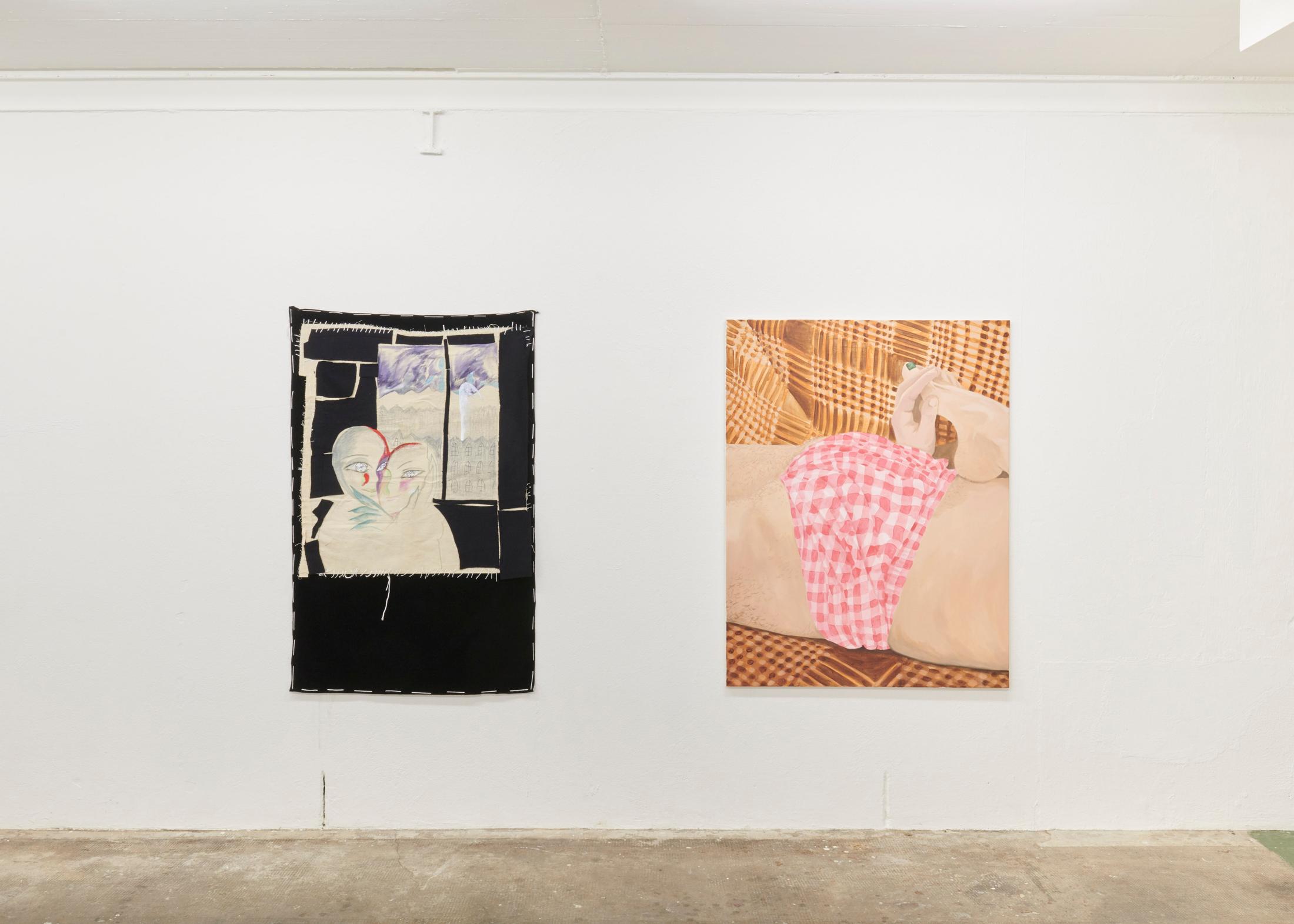 Exhibition View Groupshow «Observer of the Techniques; view on Gaia Vincensini and Romane de Watteville» at WallRiss, Fribourg, 2019 / Courtesy: the artists and WallRiss