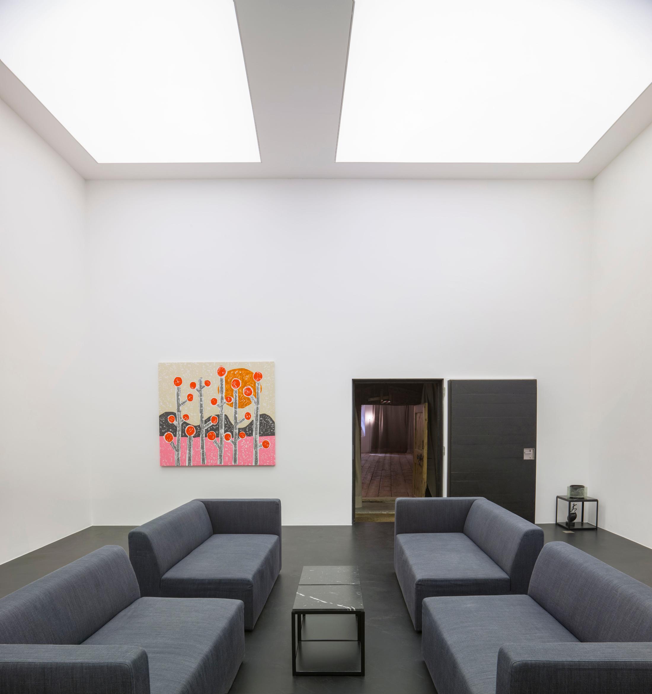 Exhibition View Olaf Breuning Solo Show «BIG DROPS» at von Bartha, S-chanf, 2021 / Photo: Simon Schwyzer / Courtesy: the artist and von Bartha