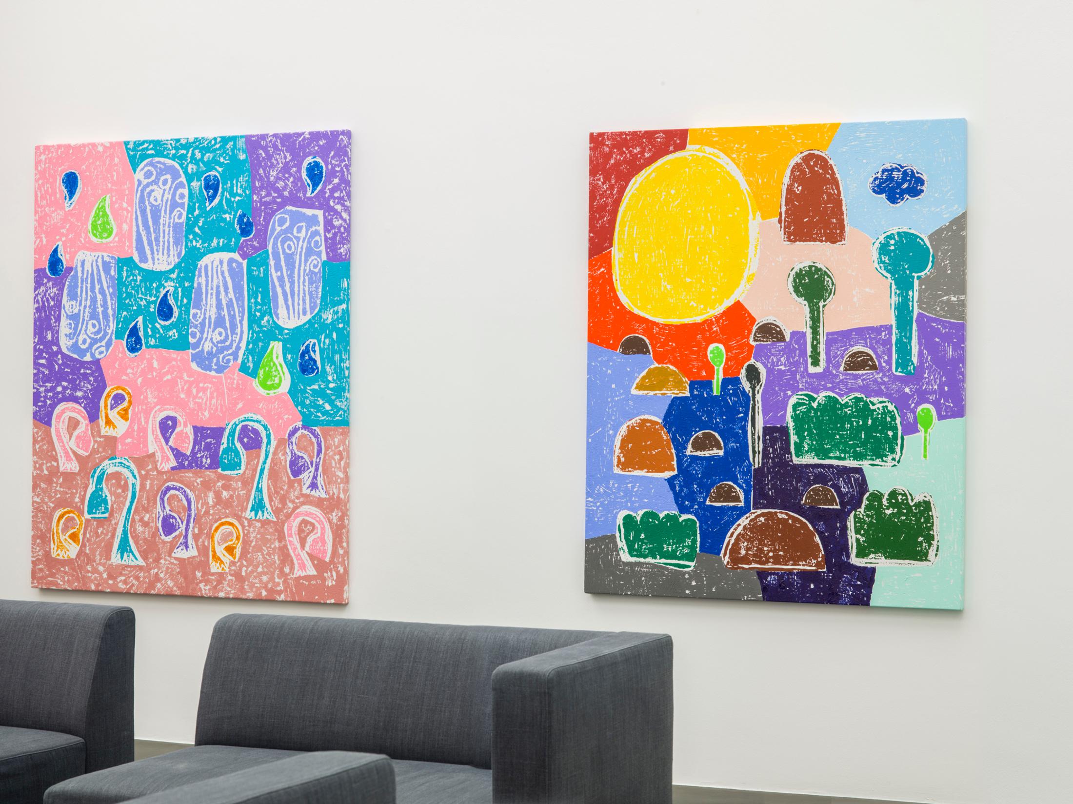 Exhibition View Olaf Breuning Solo Show «BIG DROPS» at von Bartha, S-chanf, 2021 / Photo: Simon Schwyzer / Courtesy: the artist and von Bartha