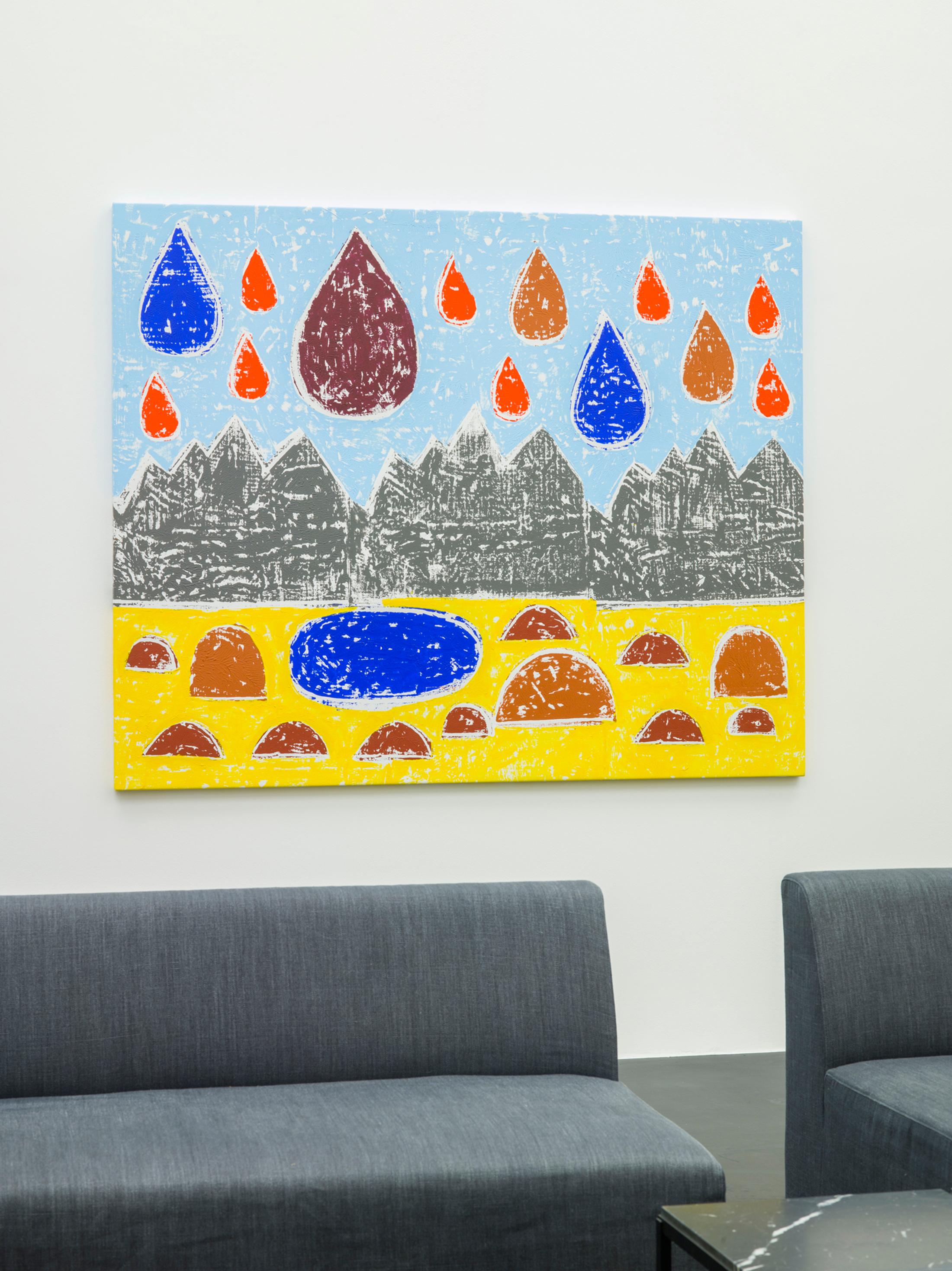 Exhibition View Olaf Breuning Solo Show «BIG DROPS» at von Bartha, S-chanf, 2021 / Photo: Simon Schwyzer / Courtesy: the artist and von Bartha