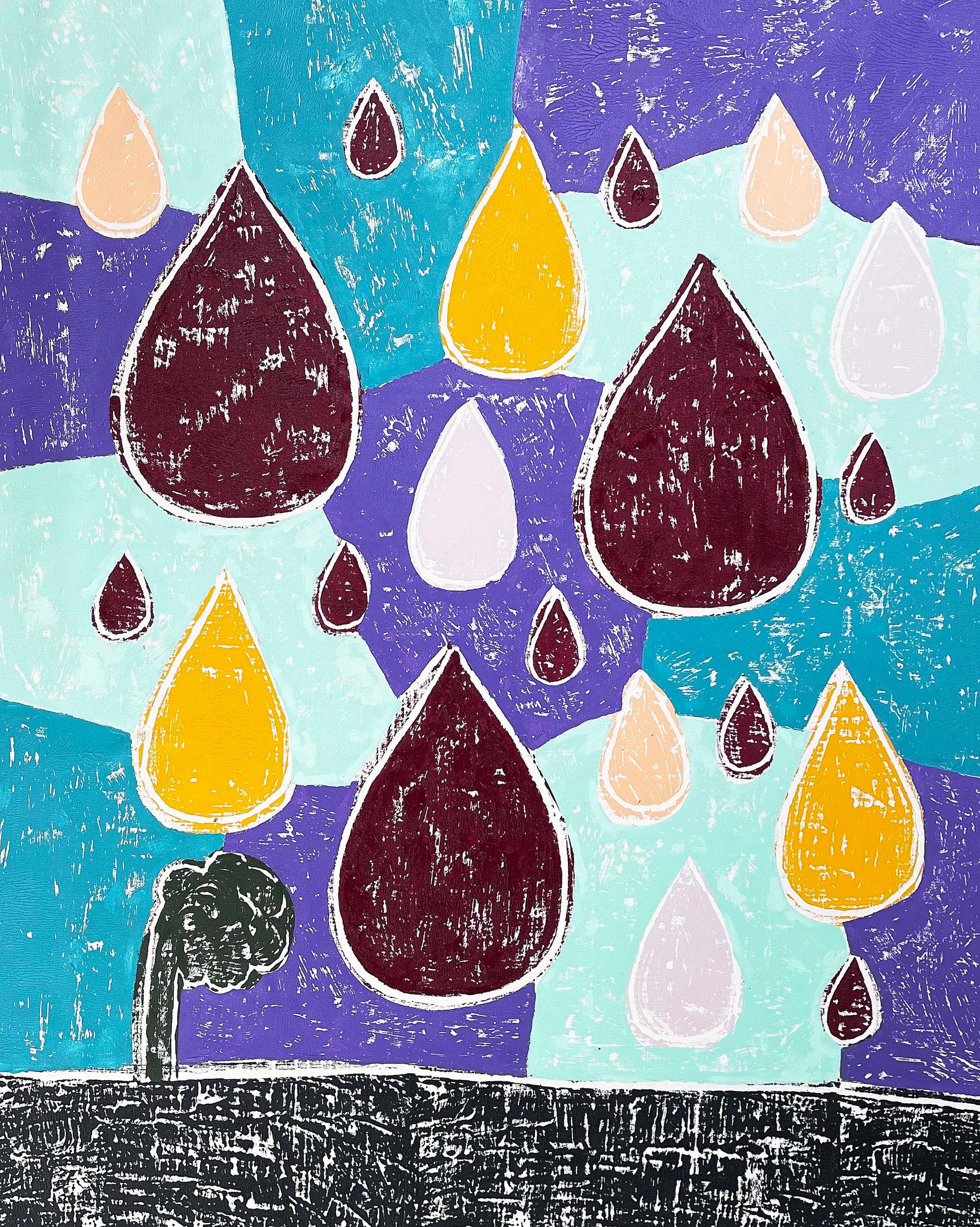 Exhibition View Olaf Breuning Solo Show «BIG DROPS; view on Olaf Breuning, Big Drops 2, 2020» at von Bartha, S-chanf, 2021 / Courtesy: the artist and von Bartha