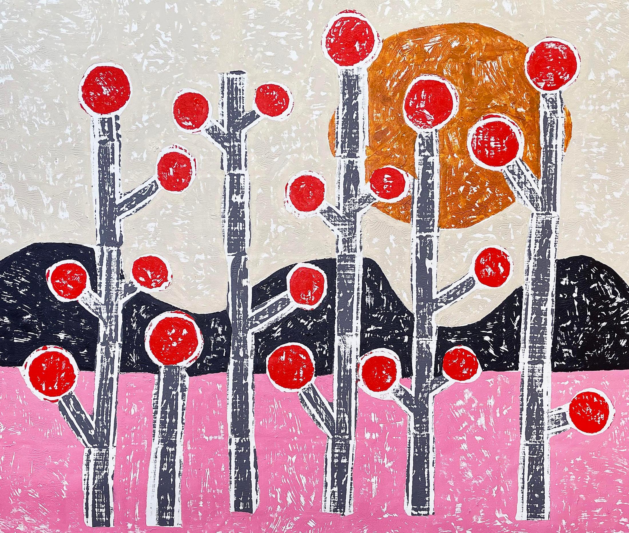 Exhibition View Olaf Breuning Solo Show «BIG DROPS; view on Olaf Breuning, First Plant, 2020» at von Bartha, S-chanf, 2021 / Courtesy: the artist and von Bartha