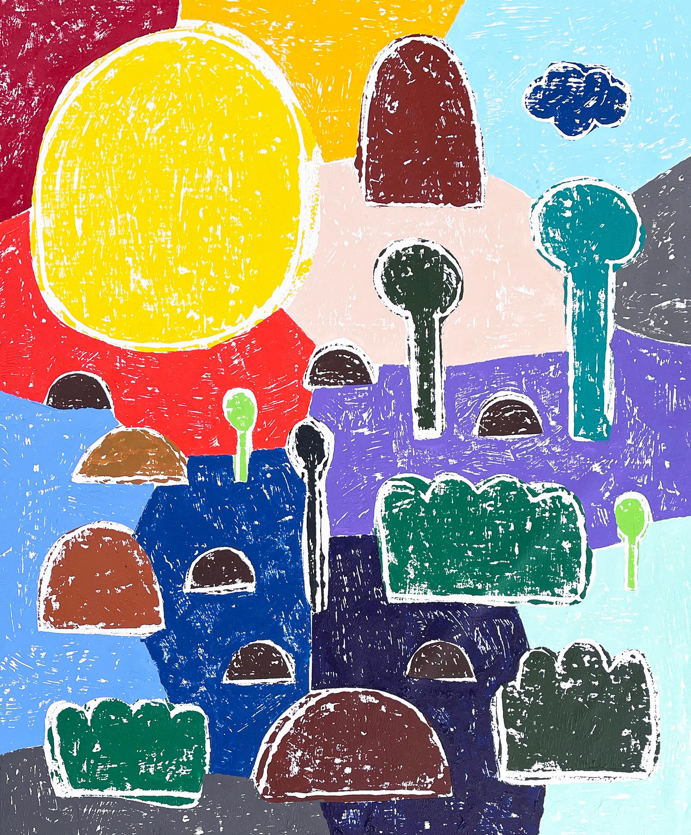 Exhibition View Olaf Breuning Solo Show «BIG DROPS; view on Olaf Breuning, Sun, 2020» at von Bartha, S-chanf, 2021 / Courtesy: the artist and von Bartha