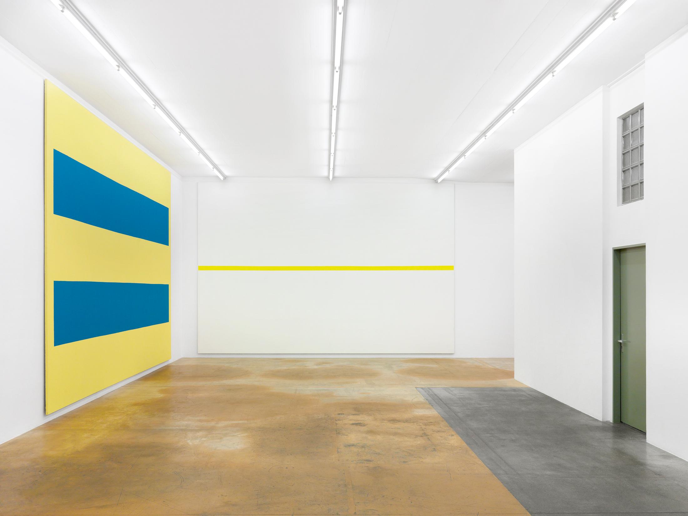 Exhibition View Olivier Mosset Soloshow at MAMCO, Geneva, 2020 / Photo: Annik Wetter / Courtesy: the artist and MAMCO