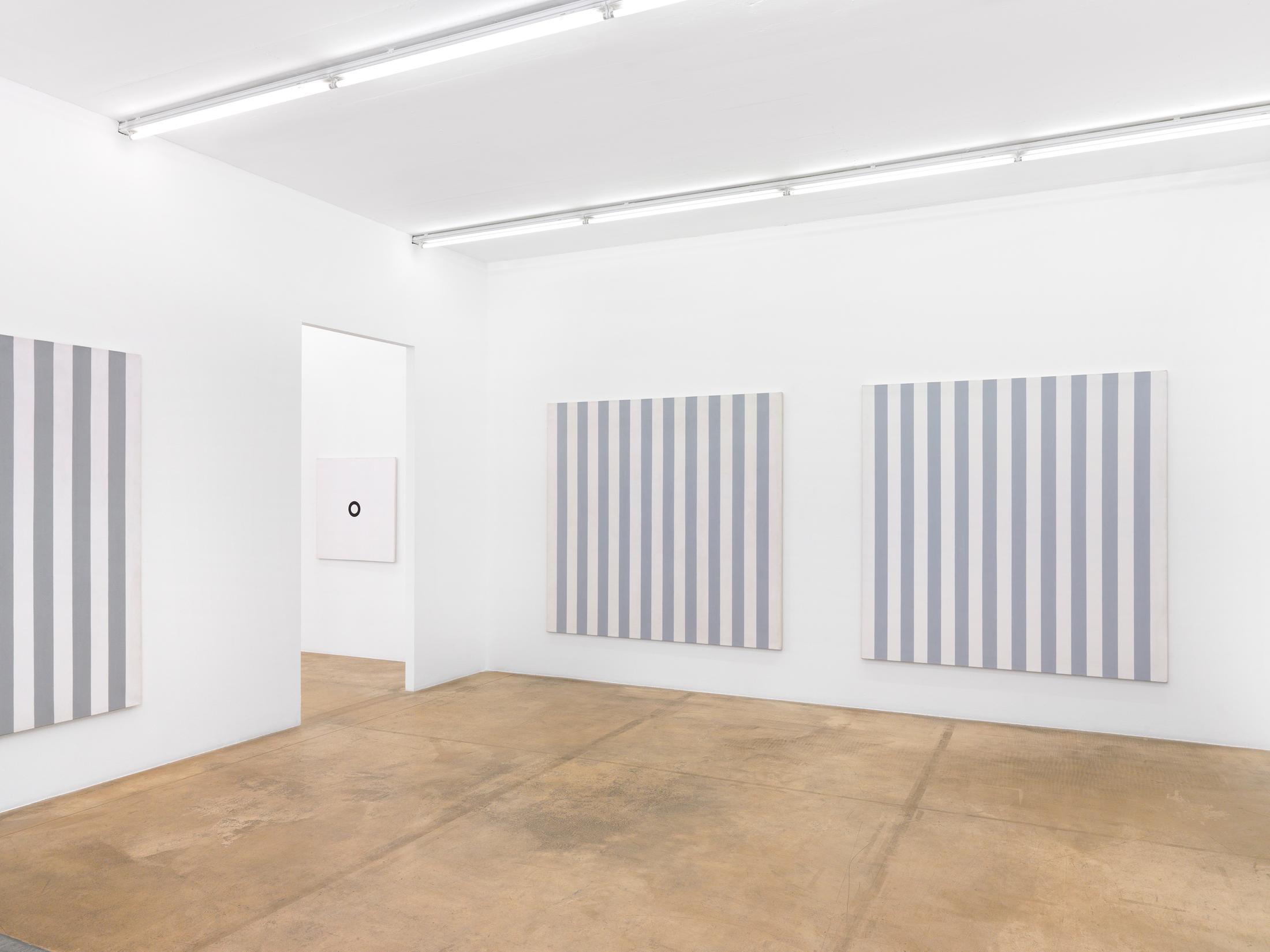 Exhibition View Olivier Mosset Soloshow at MAMCO, Geneva, 2020 / Photo: Annik Wetter / Courtesy: the artist and MAMCO