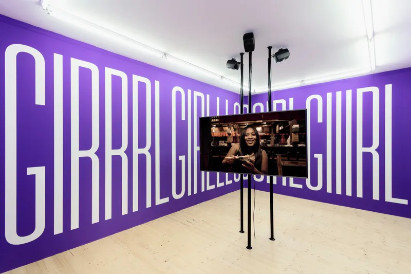 Exhibition View Groupshow «On Fire – Vulnerable Footage ; view on Martine Syms, Incense Sweaters & Ice (2017)» at SALTS, Birsefelden, Basel, 2019 / Photo: Gunnar Meier / Courtesy: the artist, Sadie Coles HQ, Basler Dokumentartage and SALTS