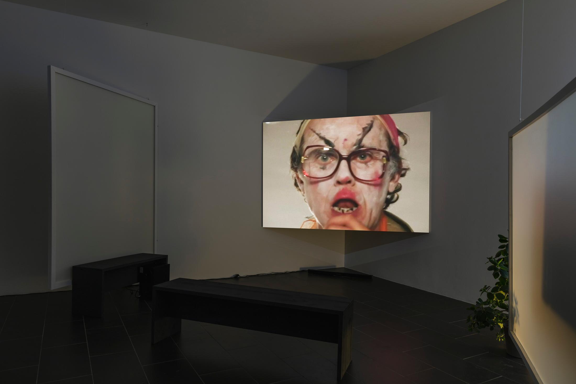 Exhibition View Groupshow «On Fire – Vulnerable Footage ; view on Tobias Madison, O Vermelho do Meio-Dia (2018)» at SALTS, Birsefelden, Basel, 2019 / Photo: Gunnar Meier / Courtesy: the artist, Freedman Fitzpatrick, Basler Dokumentartage and SALTS