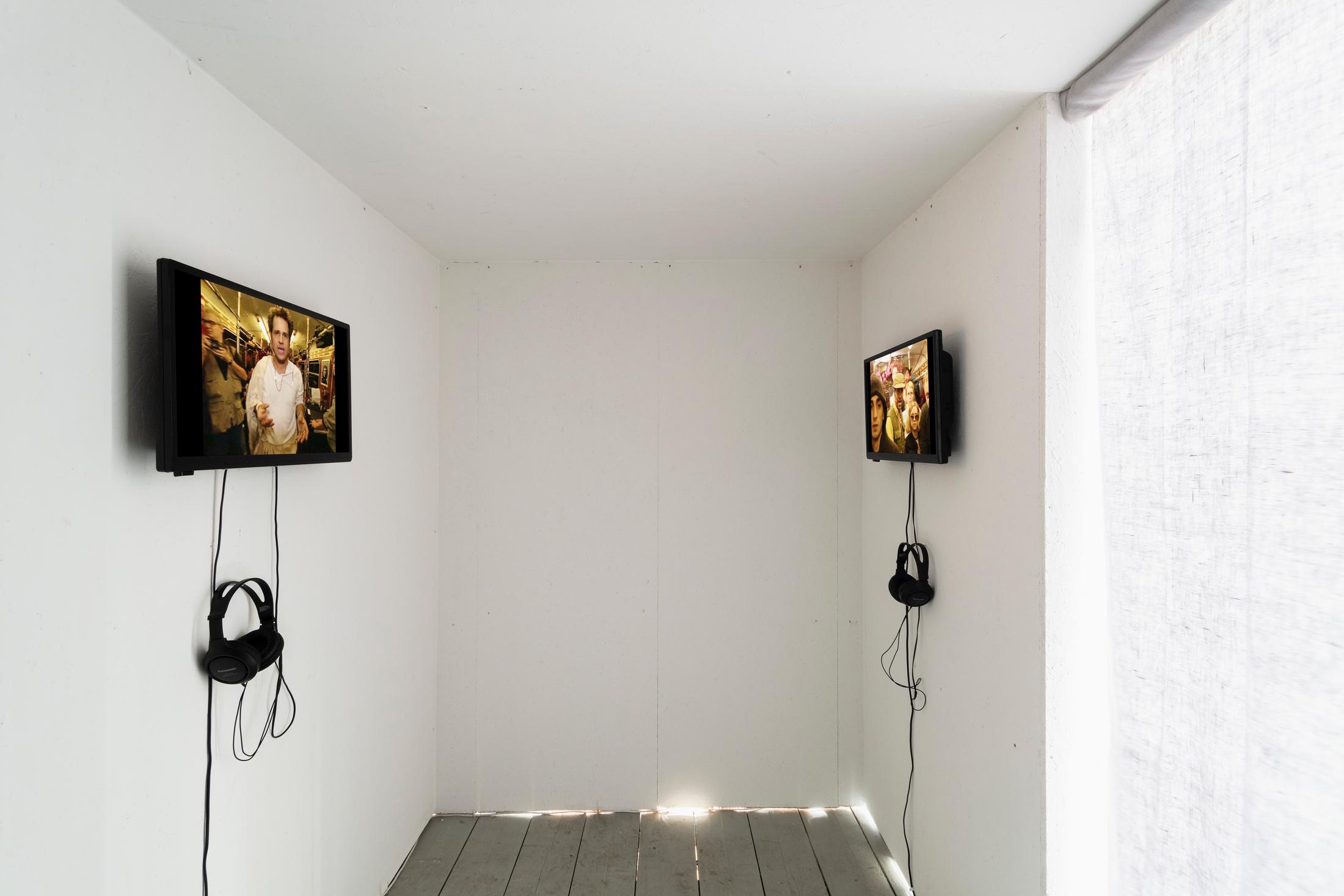 Exhibition View Groupshow «On Fire – Vulnerable Footage ; view on Christoph Schlingensief, U3000 (2000/2001)» at SALTS, Birsefelden, Basel, 2019 / Photo: Gunnar Meier / Courtesy: Filmgalerie 451, Estate Christoph Schlingensief, Basler Dokumentartage and SALTS